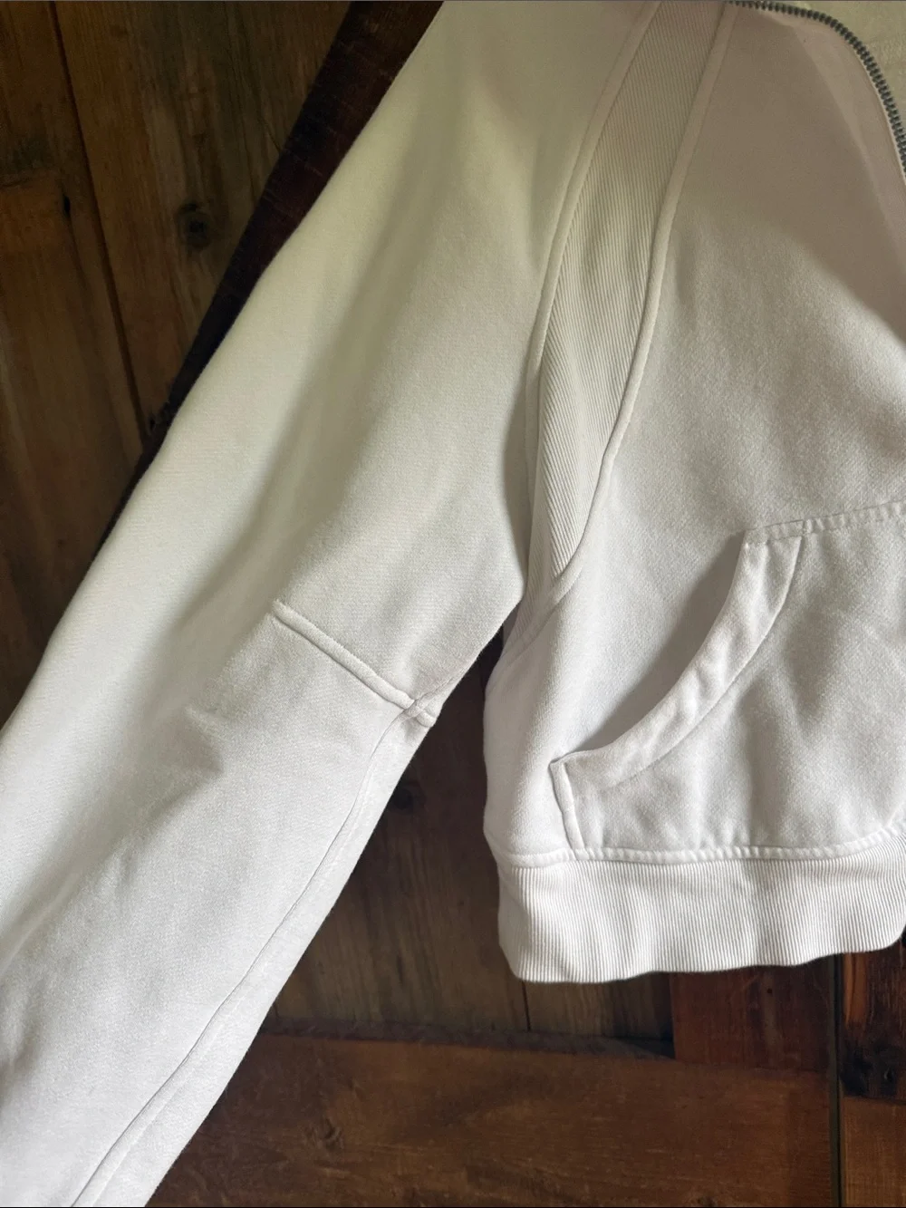 lululemon athletica White Half-Zip Hooded Sweatshirt